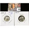 Image 1 : 1957 D MS66 and 1962 D MS68 Full Torch Lines Roosevelt Dimes.