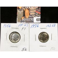 1956 PR67 and 1972 P MS68 Full Torch Lines Roosevelt Dimes.
