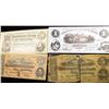 Image 1 : (2) Replicas of  Old Feb. 17, 1864 $5 Civil War Bank Note, poor condition; post card depicting $500 