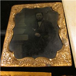 Group of Civil War era Tin types & Black and White Photos, (3) have gold-colored frames.