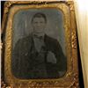 Image 2 : Group of Civil War era Tin types & Black and White Photos,one has a gold-colored frame, another depi