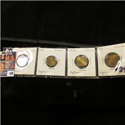 Four-piece Type Set of High Grade coins from Ceylon.