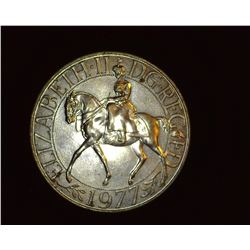 1977 Queen Elizabeth II 'Equestrian' Great Britain Crown, Brilliant Uncirculated.