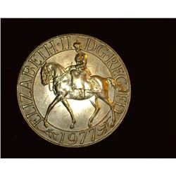 1977 Queen Elizabeth II 'Equestrian' Great Britain Crown, Brilliant Uncirculated.