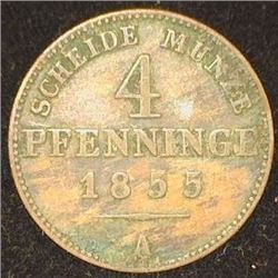 1855A Austrian 4 Pfennig Copper.