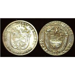1904 Five Centimes & 1973 Ten Centimes from Panama, the first is Silver.