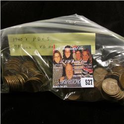 (78) 1940 era P, D, & S Lincoln Cents.