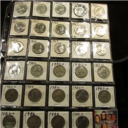 (29) 1955D-1988D Washington Quarters, Several Silver, the vast majority are BU. Stored in a 1 1/2" x
