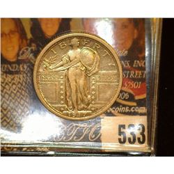 1917 P Type One 'Bare Breast' U.S. Standing Liberty Quarter, Fine+.