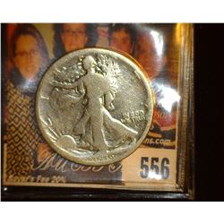 1916 Obverse D Walking Liberty Half Dollar, Good.