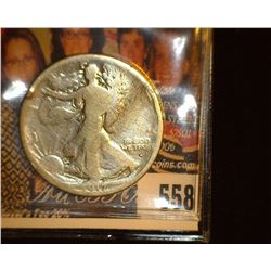 1917 Obverse S Walking Liberty Half Dollar, Good.