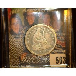 1861 Liberty Seated Quarter, Civil War Era, VG.