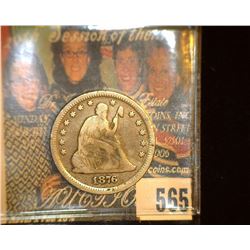 1876 CC Liberty Seated Quarter, VG.