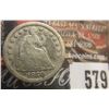 Image 1 : 1850 U.S. Seated Liberty Half Dime, Good.