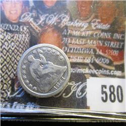 1851 U.S. Seated Liberty Half Dime, Very Good.