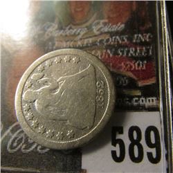 1852 U.S. Seated Liberty Dime, Good.