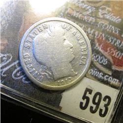 1913 S U.S. Barber Dime. Good. Red Book value $35.00.