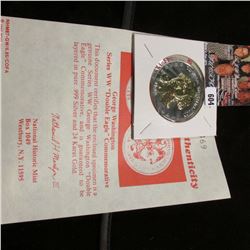 "George Washington Series WW "Double Eagle" Commemorative" with COA guaranteed to be layered in pure