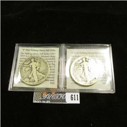 1942 P & 44 S Silver U.S. Walking Liberty Half Dollars issued during World War II, Circulated with c