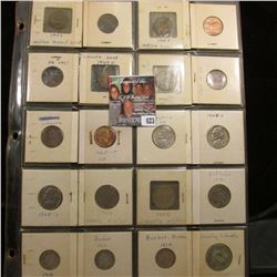 20-pocket Plastic page full of U.S. Coins: (3) Indian Head Cents; (7) Lincoln Cents; (2) Liberty Nic
