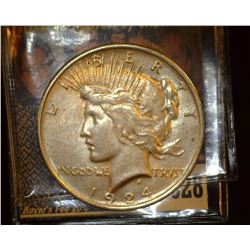 1924 P U.S. Peace Silver Dollar, EF.