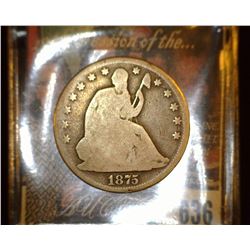 1875 P Liberty Seated Half Dollar, Good.