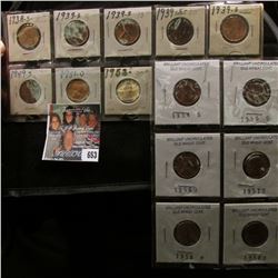 (14) Better Lincoln Cents including a 1938 S BU, (4) 1939S BU, & 1952 P in Gem Proof.