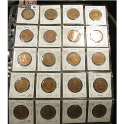 (20) Different Presidential Bronze Medals, all BU and stored in a plastic page.