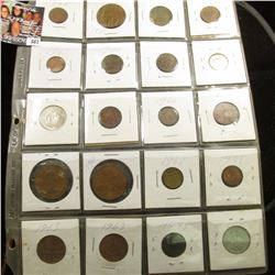 (20) Various Foreign Coins in a plastic page.
