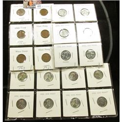 (20) Better Lincoln Cents in holders including a nice group of Steel WW II Cents.