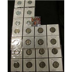 (6) WW II Steel Cents; & (16) Better Jefferson Nickels in holders.