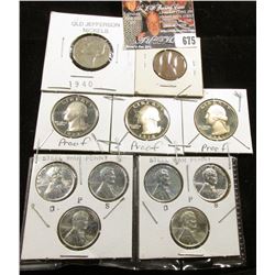 1912 P Cent; (2) Sets of 1943 P, D, S Steel Cents; 1940 P Nickel; 1977 S, 78 S, & 81 S Proof Washing