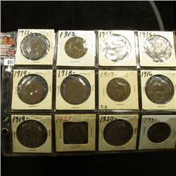 (2) 1912, 13, (2) 16, 17, 18, (2) 19, (2) 20, & 21 Great Britain Large Pennies.