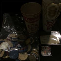 Pair of "Rosedale…Big Shake" Wax cups; (15) "Take the Pepsi Challenge! Pepsi-Cola" Wax cups; "Buck J