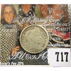 1892 O Barber Dime EF.