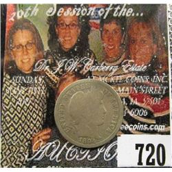 1894 O Barber Dime. G,