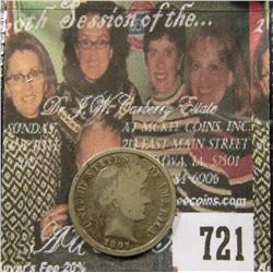 1897 Barber Dime. VG.