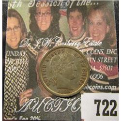 1898 Barber Dime. VF.