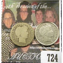 1899 F & 1899 O G Barber Dimes.