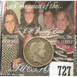 1901 Barber Dime. VF