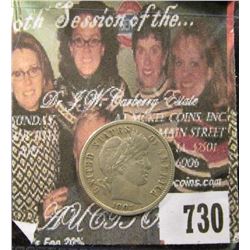 1907 Barber Dime. VF.