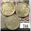 Image 1 : 1921 VG, 1923 F & 1923 S VG  Buffalo Nickels.