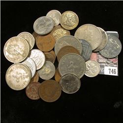 (29) World Coins including a Silver 2 Real from Mexico.