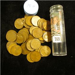 1915 D Solid-date Roll of Lincoln Cents (56 pcs.) Grades up to Fine.