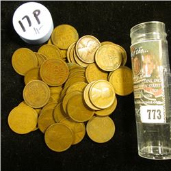 1917 P Solid-date Roll of Lincoln Cents (54 pcs.) Average circulated.