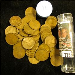 1917 S Solid-date Roll of Lincoln Cents (55 pcs.) Average circulated.