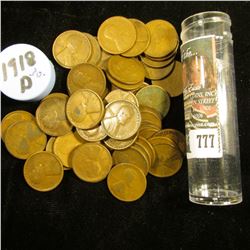 1918 D Solid-date Roll of Lincoln Cents (55 pcs.) Grades up to Fine.