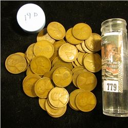 1919 D Solid-date Roll of Lincoln Cents (54 pcs.) Grades up to Fine.