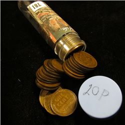 1920 P Solid-date Roll of Lincoln Cents (52 pcs.) Several pieces grade Extra Fine.