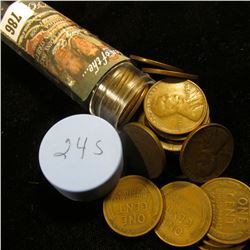 1924 S Solid-date Roll of Lincoln Cents (over 50 pcs.) Grades up to Fine.